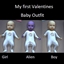 My first Valentines baby outfit logo