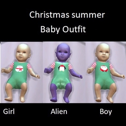 Christmas summer baby outfit