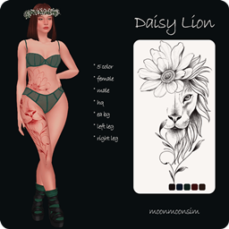 Daisy Lion Tattoo
