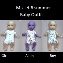 Mixset 6 summer baby outfit