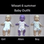 Mixset 6 summer baby outfit logo