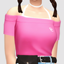 unbalance off-shoulder top - female logo