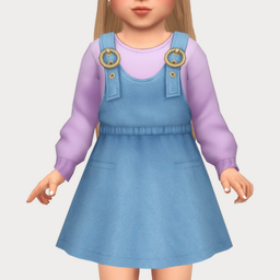 denim overall dress - toddler