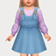 denim overall dress - toddler logo