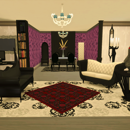 Gothic glamour living & study - The Sims 4 Build / Buy - CurseForge