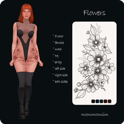 moonmoonsim flowers female tattoo logo