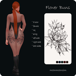 flower buns female tattoo