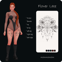 flower lace female tattoo logo