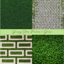 Grassy Stone Pavers + Grass