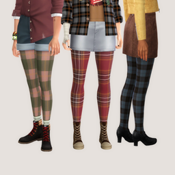 Plaid Pattern Tights