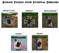 Damage Panels with National Emblems