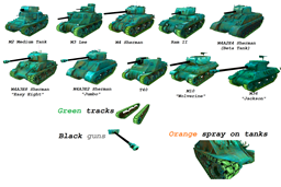 Tanks with HVSS/VVSS suspension skin pack logo