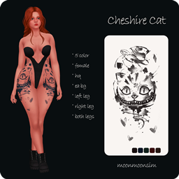 moonmoonsim alice cat female tattoo logo