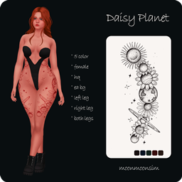 daisy planet female tattoo