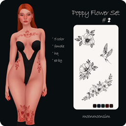 Poppy Flower Tattoo Set logo