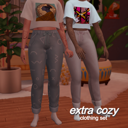 extra cozy clothing set logo