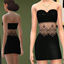 Dress with lace logo