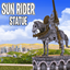 Sun Rider statue by Jochi logo