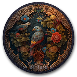 Classic Bird Round Dance Rug #14 Samtuse963 logo