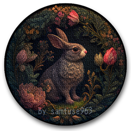 Classic Bunny Round Dance Rug #18 Samtuse963 logo