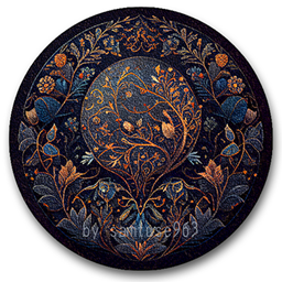 Classic Pattern Round Dance Rug #19 Samtuse963 logo