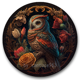 Classic Owl Round Dance Rug #22 Samtuse963 logo