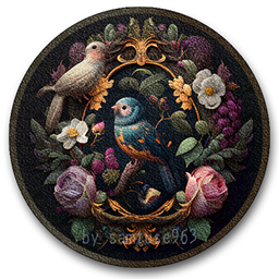 Classic Bird Round Dance Rug #24 Samtuse963 logo