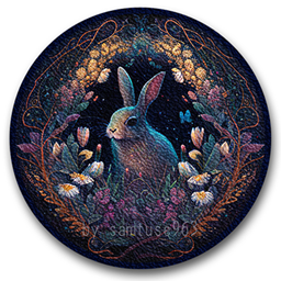 Classic Bunny Round Dance Rug #28 Samtuse963 project image
