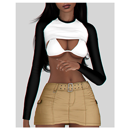 Raglan Cropped Tshirt with Bra