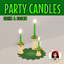 Party Candles  3 - Green & Brown logo