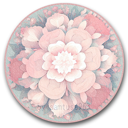 Pastel Flower Round Dance Rug #1 Samtuse963