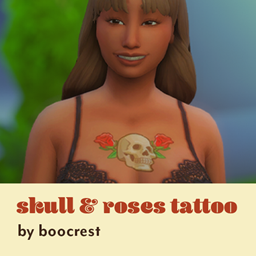 skull & roses chest tattoo - boocrest project image