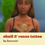 skull & roses chest tattoo - boocrest logo