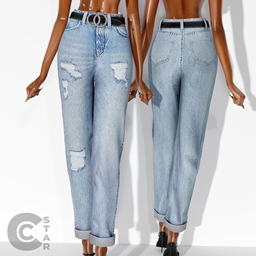 High Waist Jeans With Belt