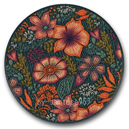 Garden Pattern Round Dance Rug #1 Samtuse963