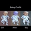 Mixed set 8 baby outfits logo