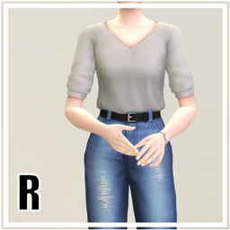 Basic Set 2021 - V-shape T-Shirt & Basic Jeans III
