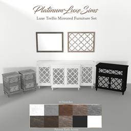 Luxe Trellis Mirrored Furniture Set logo