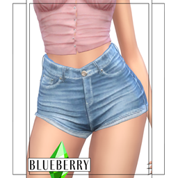 Blueberry - High Waist Denim Shorts