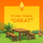 Picnic table "Great" logo