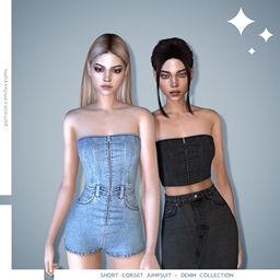 Short Corset + Jumpsuit - Denim Collection