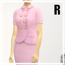 Princess of VIII - Pembe Half-Sleeves Blazer & Skirt Set