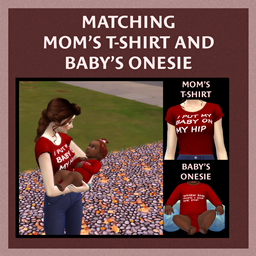 Matching Mom's t-shirt & baby onesie logo