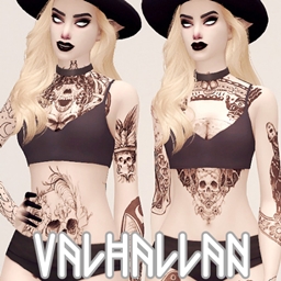 SPOOKY: two Halloween themed full body tattoo sets by Valhallan logo