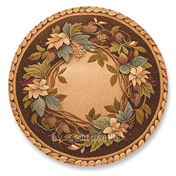 Rustic Pastel Woven Round Dance Rug #6 Samtuse963 logo
