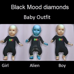 Black mood diamonds baby outfit