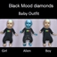 Black mood diamonds baby outfit logo