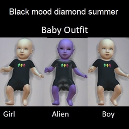 Black mood diamonds summer baby outfit