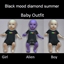 Black mood diamonds summer baby outfit logo