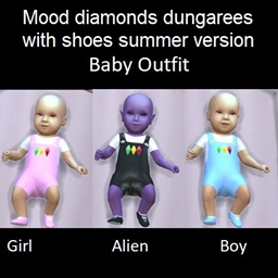 Mood diamond dungarees with shoes summer version baby outfit